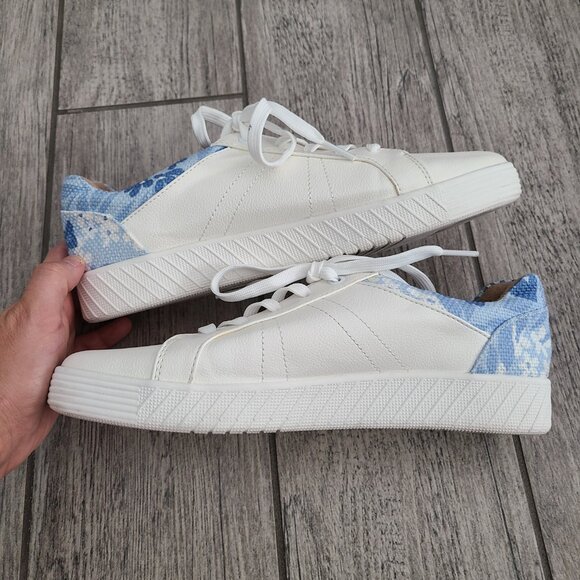 SOUL Naturalizer White Sneakers with Blue Floral Heel Women’s 9M - Picture 9 of 12